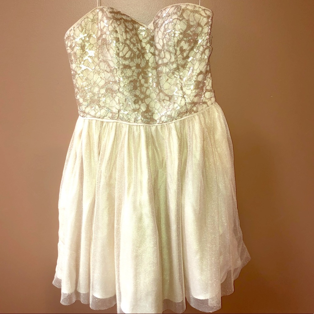 Gold Mini Event Dress